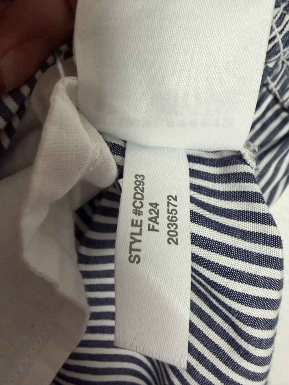 J. Crew Factory Navy and White Striped Smocked Shirt Dress Large - Picture 8 of 9